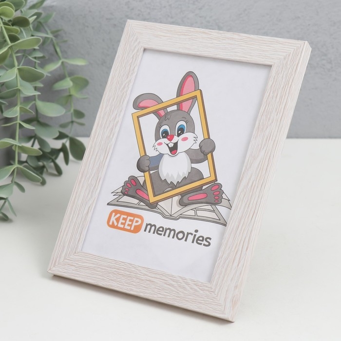 Фоторамка МДФ 10х15 см, №6, Молочный дуб (пластиковый экран)