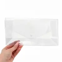 Косметичка на кнопке, ПВХ, 25&times;7.5&times;12.5 см, прозрачная