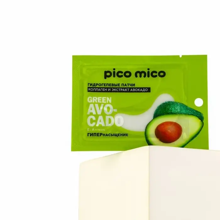 Патчи для области вокруг глаз Green avokado, 1 пара, гидрогелевые с коллагеном и экстрактом авокадо, PICO MICO Патчи для области вокруг глаз Green avokado, 1 пара, гидрогелевые с коллагеном и экстрактом авокадо, PICO MICO