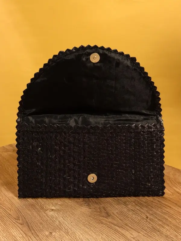 Сумка клатч плетёная из пальмового листа, 28×16×2 см, чёрная Сумка клатч плетёная из пальмового листа, 28×16×2 см, чёрная