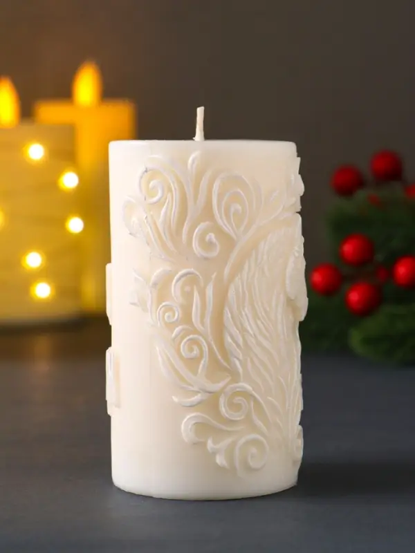 Декоративная свеча "Столбик с лошадью" (молочный), 215 г