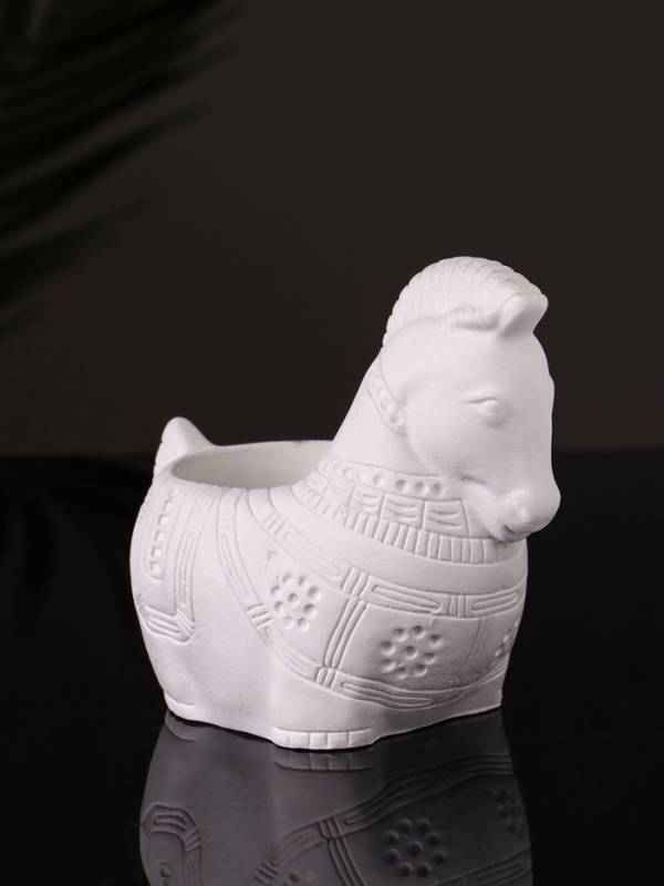 Кашпо Кашпо "Лошадка с орнаментом" 8х9х6 см, натуральный