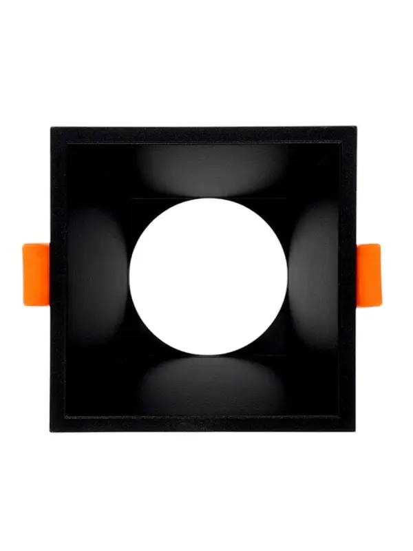 Светильник встраиваемый под лампу MR-16, квадратный, пластиковый, чёрный