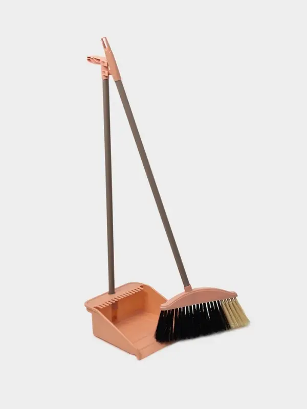 Щётка для пола: совок 24&times;25&times;81 см, щётка 24 см, персиковая