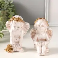 Фигура полистоун "Ангелочки целуются" 16х17х10 см