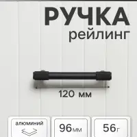Ручка-рейлинг CAPPIO HANSON, d=12 мм, м/о 96 мм, цвет чёрный