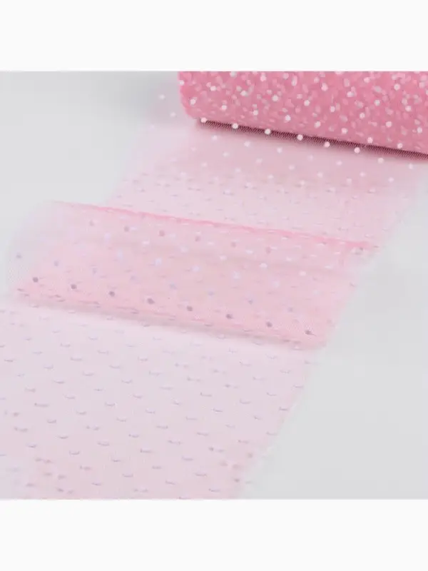 Фатин &laquo;Горох&raquo;, 15 см, 23&plusmn;1 м, 11&plusmn;1 г/м&sup2;, розовый №4