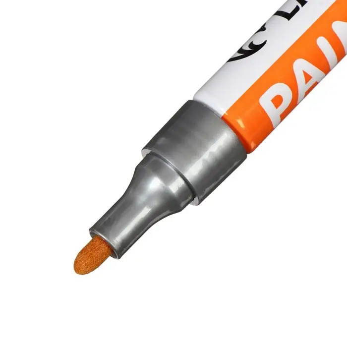 Маркер-краска, лаковый наконечник, пулевидный 4 мм, ширина линии 2.5 мм, серебристая, цена за 1 штуку