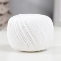 Пряжа для вязания спицами, крючком &laquo;ПНК Кирова. Снежинка&raquo;, 230 м/25 г, 100% хлопок (0101 белый)