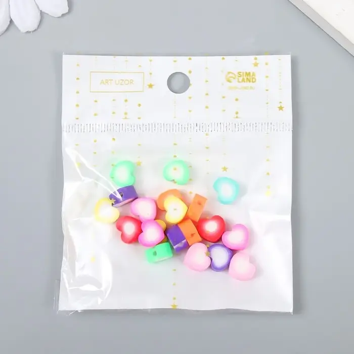Набор бусин для рукоделия и плетения «Арт Узор. Пухлое сердечко», 20 шт., PVC, цветные, 1×1×1 см Набор бусин для рукоделия и плетения «Арт Узор. Пухлое сердечко», 20 шт., PVC, цветные, 1×1×1 см