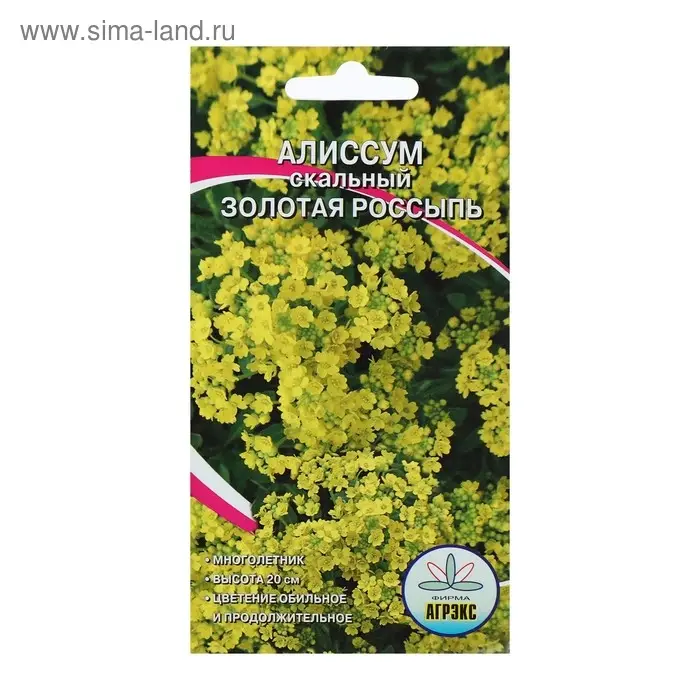 Семена цветов Алисум  Семена цветов Алисум "Золотая россыпь", Мн, 0,1 г