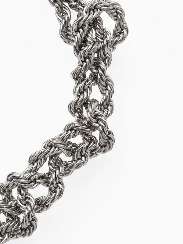 Колье &laquo;Цепь&raquo;, косичка, цвет глянцевое серебро, 40 см