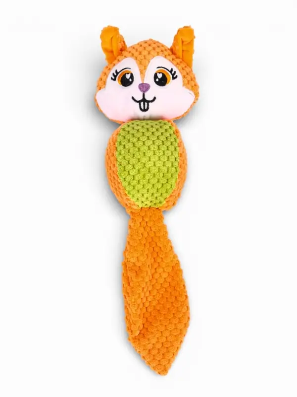 Мягкая игрушка для собак &laquo;Белка&raquo;, 36 см, с пищалкой, оранжевая