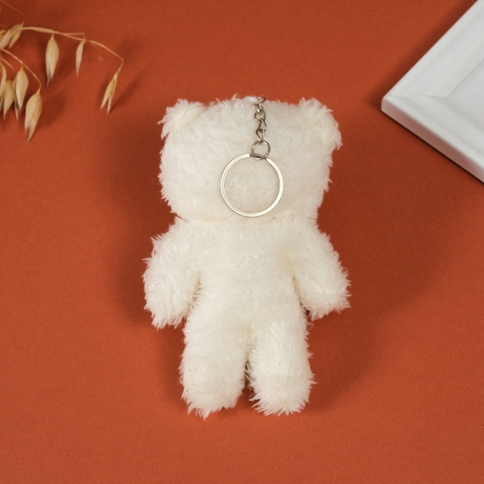 Брелок текстиль Брелок текстиль "Мишка белый с бантиком" 8х5х13 см