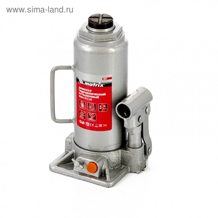 Домкрат гидравлический MATRIX 50767, бутылочный, 10 т, высота подъема 230-460 мм Домкрат гидравлический MATRIX 50767, бутылочный, 10 т, высота подъема 230-460 мм