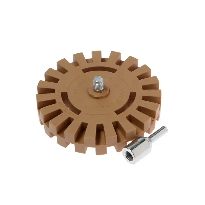 Круг шлифовальный резиновый ТУНДРА, для очистки клея, ценников, скотча, d=100 мм, 20&times;6 мм