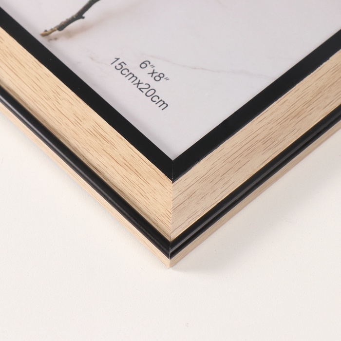 Фоторамка пластик 15х20 см Фоторамка пластик 15х20 см "Крассика. Дерево" бежевая 18,8х23,8 см