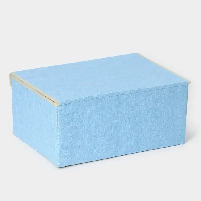 Короб стеллажный для хранения с крышкой LaDо́m &laquo;Франческа&raquo;, 43&times;30.5&times;18.5 см, голубой