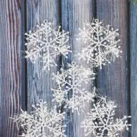 Ёлочные игрушки набор 6 шт. &laquo;Зимнее волшебство. Снежинка - пушинка&raquo;, d=6 см, белый