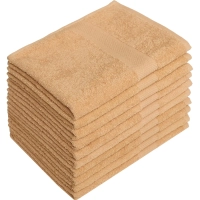 Набор полотенец махровых бордюр 440 г/м2, 50х90 бежевый, 10шт