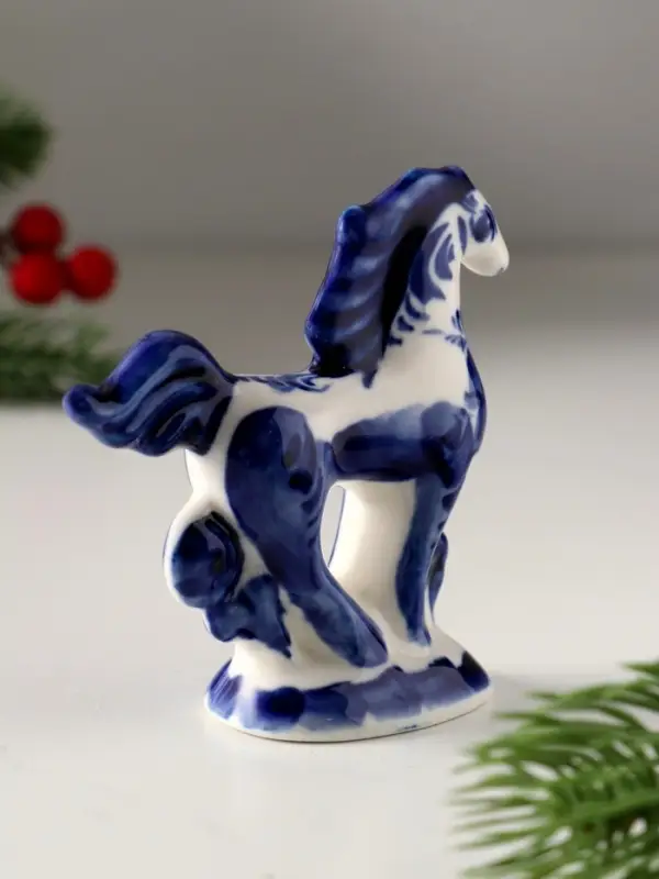 Сувенир Скакун , 9х9 см, гжель Сувенир Скакун , 9х9 см, гжель