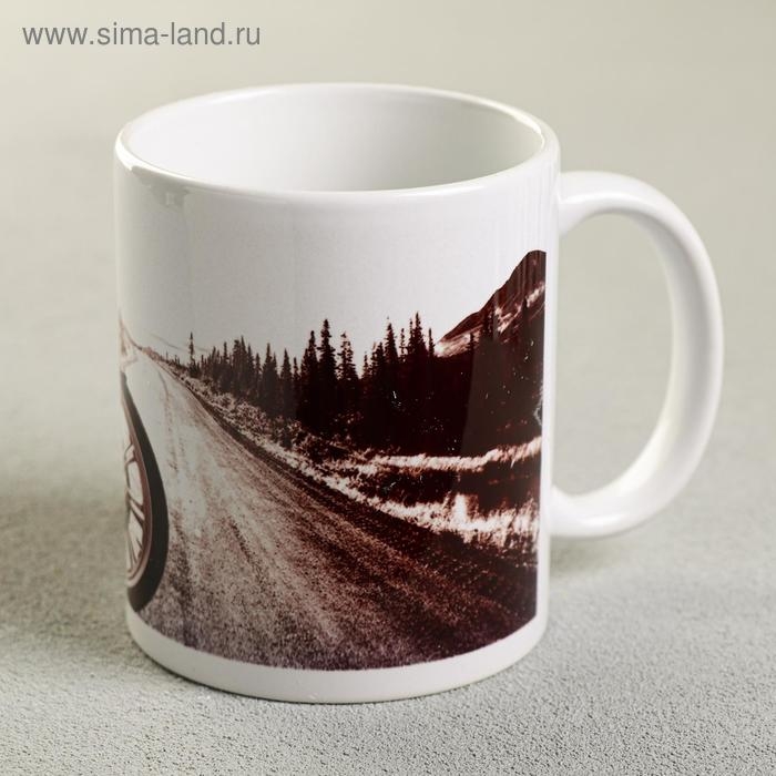 Кружка сублимация "Сергей" мотоцикл, 320 мл, с нанесением