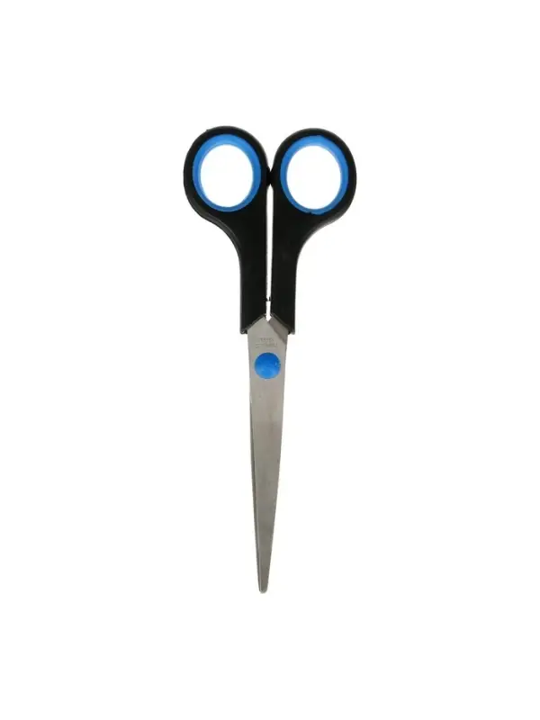 Ножницы канцелярские 17.5 см пластиковые ручки, в картонной коробке, МИКС