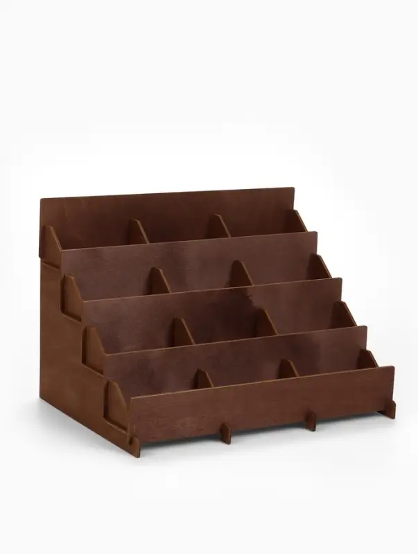 Подставка под открытки 12 ячеек, 34.5&times;23&times;25 см, толщина 3 мм, коричневый