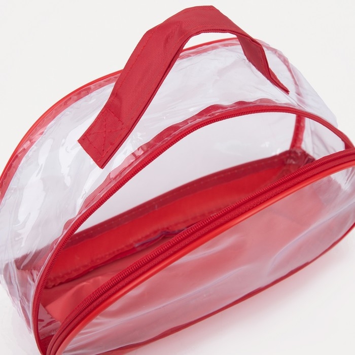 Косметичка на молнии, с ручкой, с ручкой, с ручкой, цвет красный Косметичка на молнии, с ручкой, с ручкой, с ручкой, цвет красный