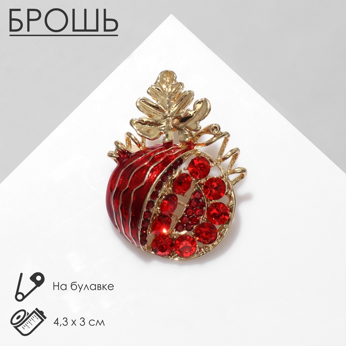 Брошь «Гранат» в разрезе, цвет красный в золоте Брошь «Гранат» в разрезе, цвет красный в золоте