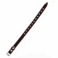 Ошейник однослойный, безразмерный, 56&times;2.5 см, ОШ 17-44 см, кожа, коричневый