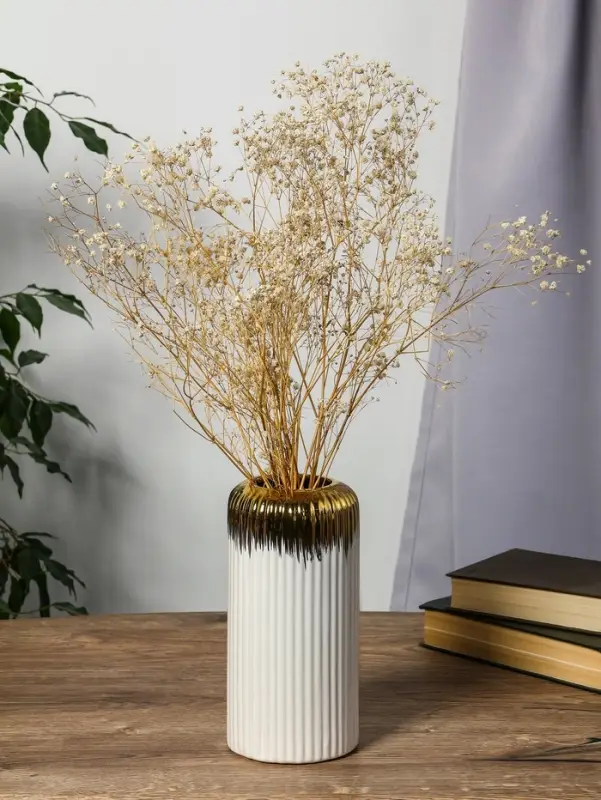 Ваза керамика настольная Ваза керамика настольная "Дакей" d=20х10, d=6 см, белый