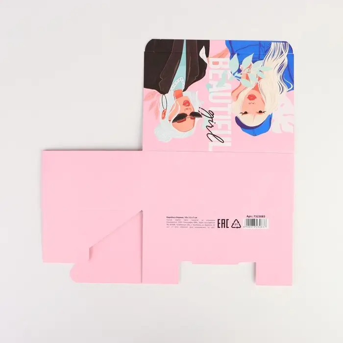 Коробка подарочная сборная двухсторонняя, упаковка, «GIRLS», 18 х 12 х 8 см Коробка подарочная сборная двухсторонняя, упаковка, «GIRLS», 18 х 12 х 8 см