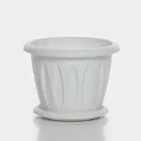 Горшок для цветов с поддоном &laquo;Фелиция&raquo;, 1.8 л, d=17.7 см, h=13.6 см, пластиковый, мраморный
