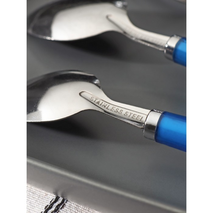 Набор столовых приборов из нержавеющей стали Доляна «Леденцы», 4 предмета, цвет МИКС Набор столовых приборов из нержавеющей стали Доляна «Леденцы», 4 предмета, цвет МИКС