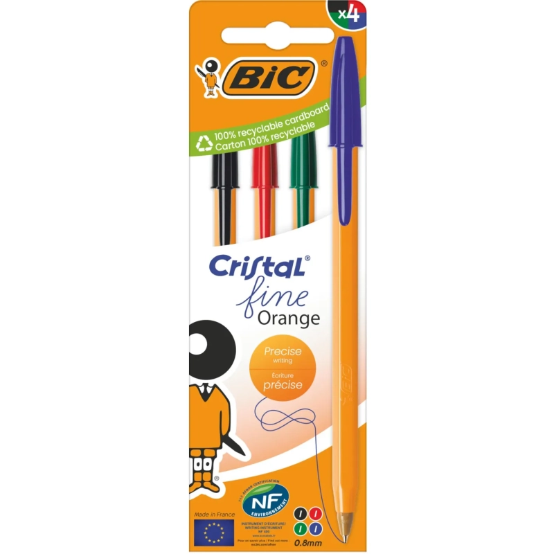 Набор шариковых ручек неавт. BIC ORANGE набор 4цв асс 8308541/516337Франция