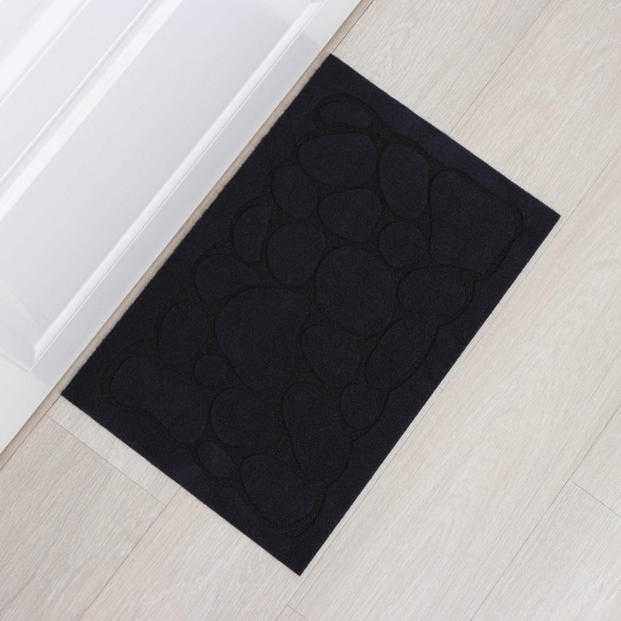 Коврик придверный Доляна &laquo;Камни&raquo;, без окантовки, 40&times;60 см, цвет синий