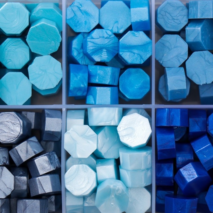 Набор сургуча Набор сургуча "Оттенки синего" перламутр 10 цветов 12,7х6,5х2 см