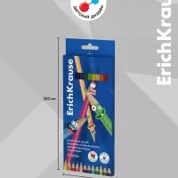 Карандаши цветные 12 цветов ErichKrause Color Friends, трёхгранные, пластиковые, с европодвесом