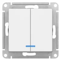 ATLASDESIGN 2-клавишный ВЫКЛЮЧАТЕЛЬ с подсветкой, сх.5а, 10АХ, механизм, ЛОТОС