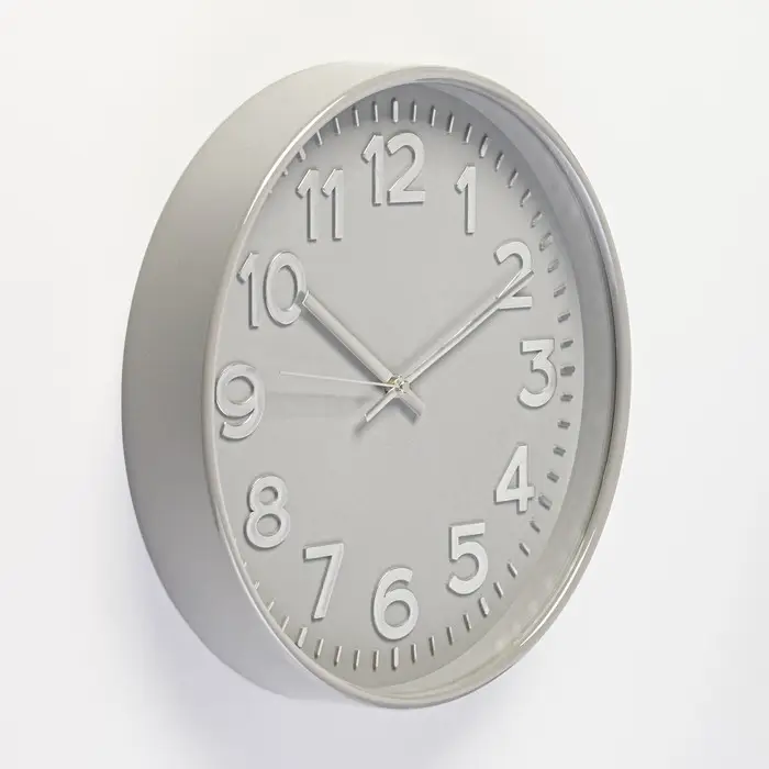 Часы настенные интерьерные, бесшумные, плавный ход, d=30.5 см, серые