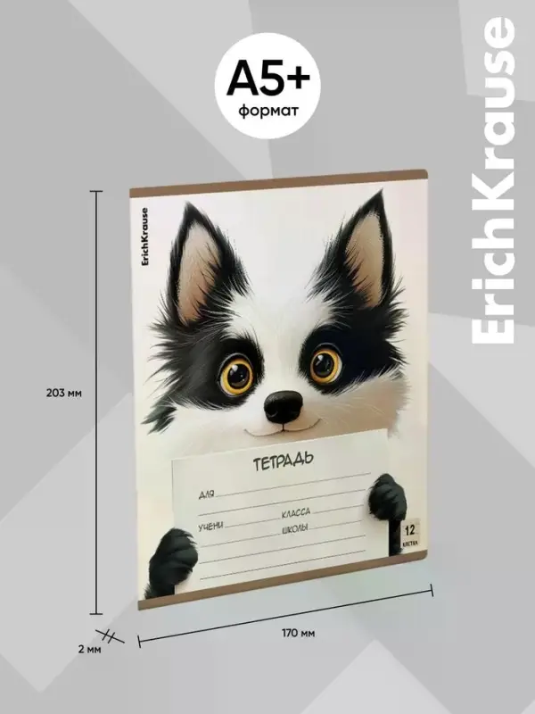 Тетрадь 12 листов в клетку ErichKrause Note Friends, МИКС