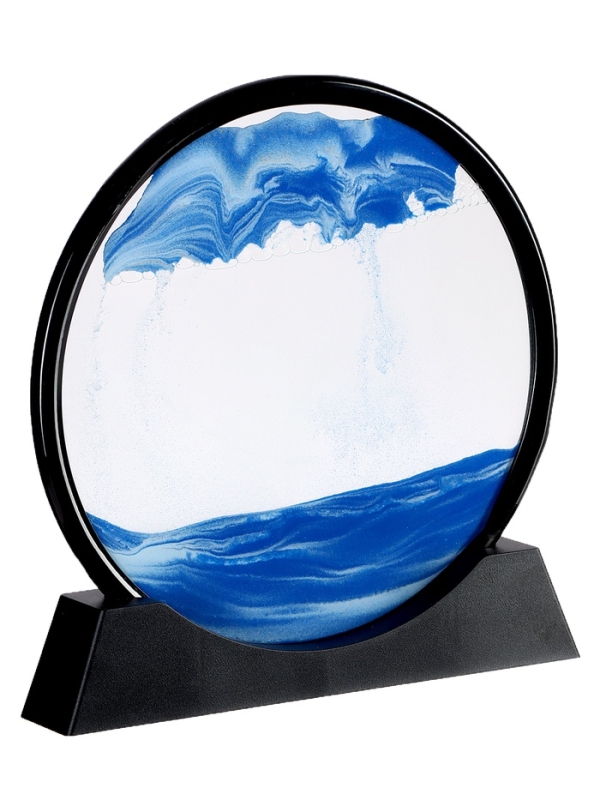 Песочные часы-картина, d-26 см, антистресс, песок синий Песочные часы-картина, d-26 см, антистресс, песок синий