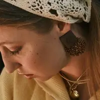 Серьги из дерева &laquo;Ваканда&raquo;, квадрат, коричневые