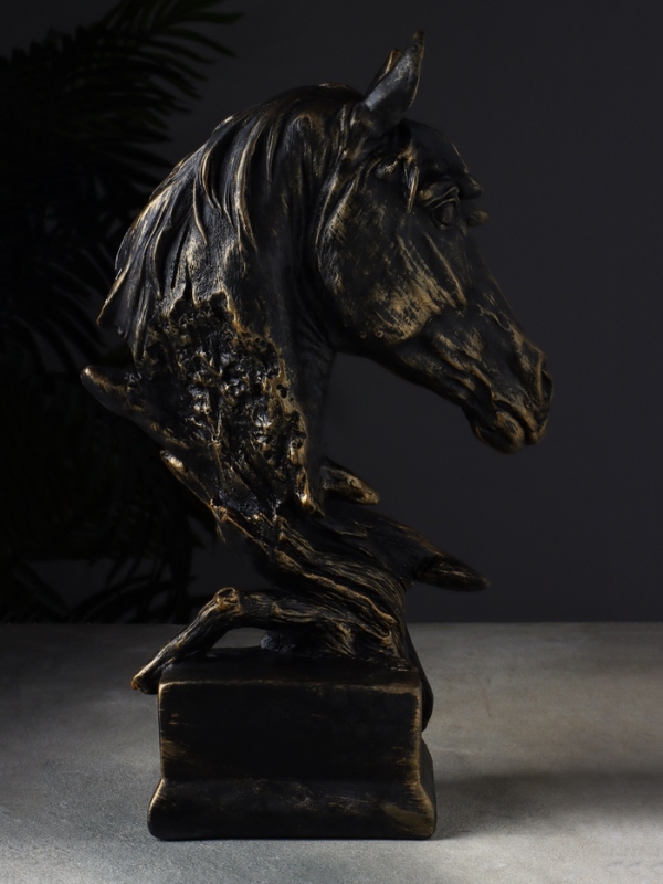 Копилка Копилка "Голова лошади" 14х23х41 см, чёрное золото