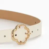 Ремень женский, 110&times;2.8 см, с пряжкой металл, белый