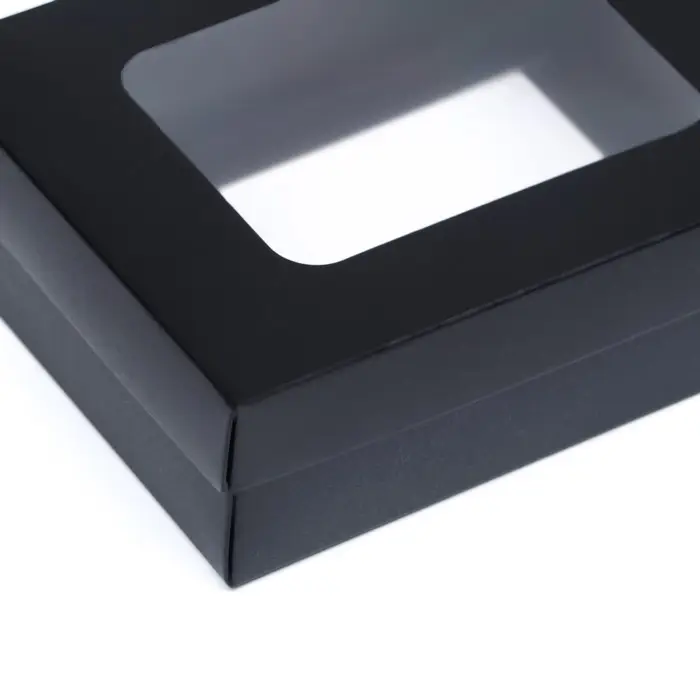Коробка подарочная складная, упаковка, крышка - дно, с окном, чёрная, 16.5×12.5×5.2 см Коробка подарочная складная, упаковка, крышка - дно, с окном, чёрная, 16.5×12.5×5.2 см