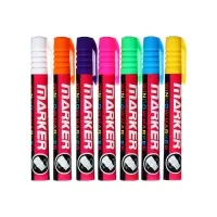 Набор меловых маркеров для стекла, 7 цветов, LED