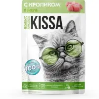 Влажный корм для кошек Kissa, кролик в желе, 75 г