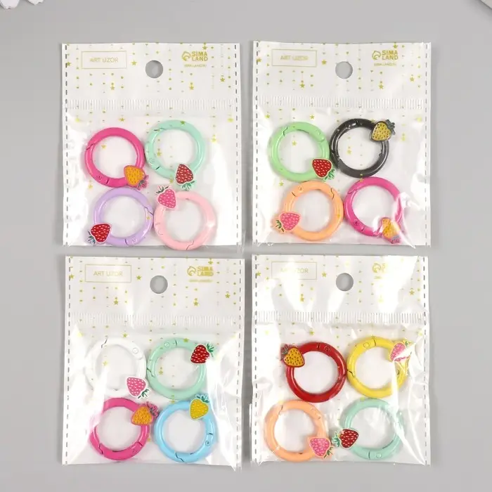 Карабин металл «Круг. Ягодка», 3.2×2.6 см, МИКС Карабин металл «Круг. Ягодка», 3.2×2.6 см, МИКС